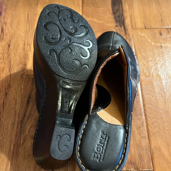 Born black leather wedge slides - Picture 2 of 7